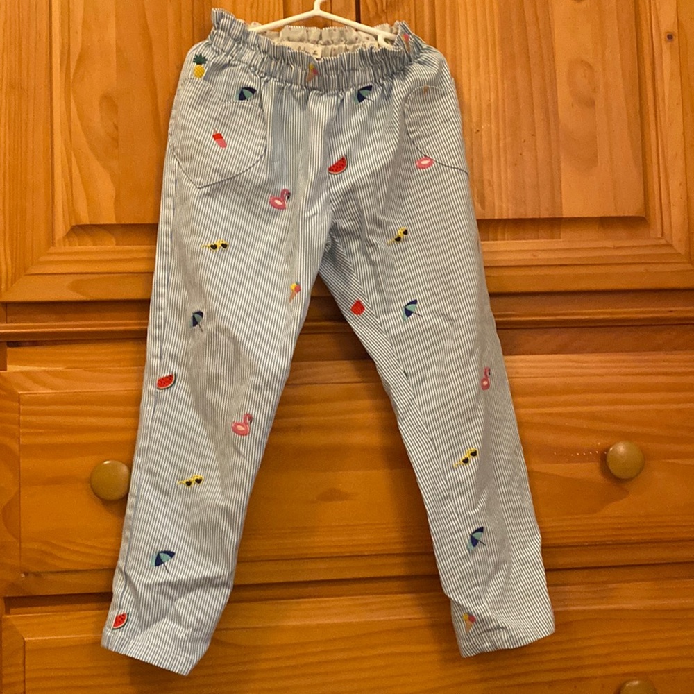Mini boden girls embroidered summer pants